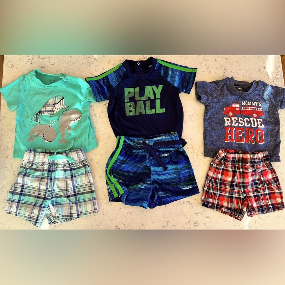 Koala Kids & Carter’s bundle of 3-6M Boy Short Sleeve & Shorts Sets